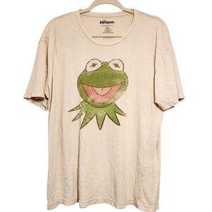 Muppets | Women's Classic Gray Kermit the Frog Novelty T-Shirt (Size XL)